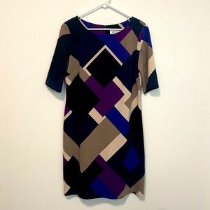 Eliza J Geometric Pattern Dress, Size 14